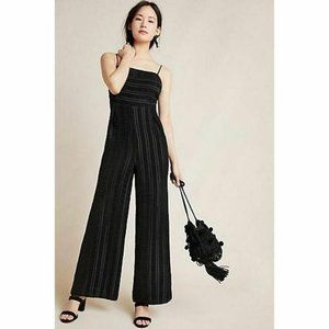 Anthropologie Endless Rose brand black strapy formal jumpsuit M